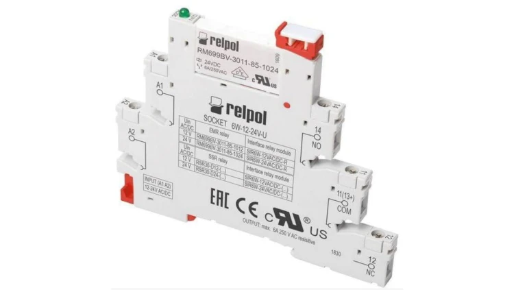 Przekaźnik interfejsowy wąskoprofilowy 12VAC/DC SIR6W-12VAC/DC-R