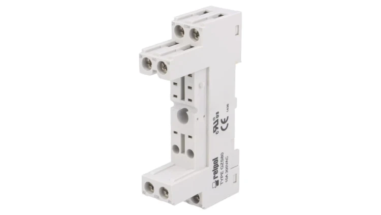 GZS80 Podstawka PIN: 8 10A 300VAC na panel,na szynę DIN -40...70C