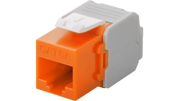 CAT 6A gniazdo Keystone RJ45, UTP, 500 MHz - Wersja kolorystyczna Pomarańczowy