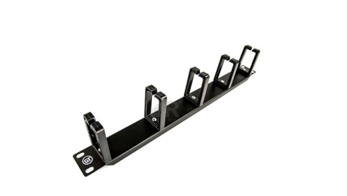 GT Networks Organizator kablowy 19” 1U z 5 uchwytami z tworzywa czarny