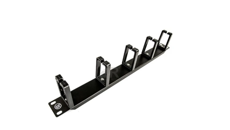 GT Networks Organizator kablowy 19” 1U z 5 uchwytami z tworzywa czarny