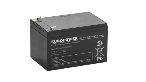 EUROPOWER Akumulator 12V EV 15Ah żywotność: 6-9 lat (o zwiększonej pojemności)