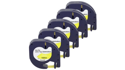 Taśma 5x LT 59423 do drukarki DYMO 12mm 4m żółta czarny nadruk /5szt./