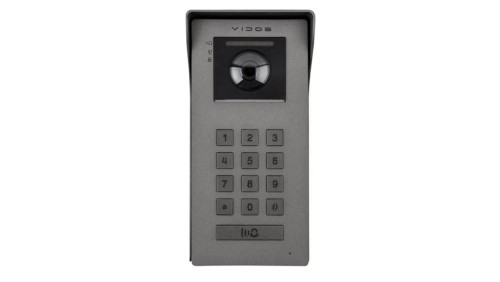 Stacja bramowa Full HD, jedno/wielolokatorska, obsługa za pomocą kodu PIN lub QR (tylko z monitorem M100-X) Vidos IPX S100