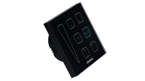 Wyłącznik dotykowy szklany panel sterujący DALI-2 IQswitch.106LS czarny Comatiq