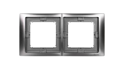 Simon Basic Neos Ramka podwójna IP44 stal inox BMRC2B/21