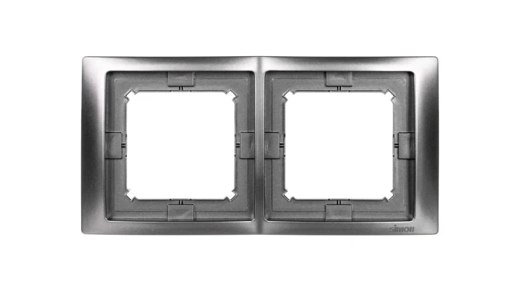 Simon Basic Neos Ramka podwójna IP44 stal inox BMRC2B/21