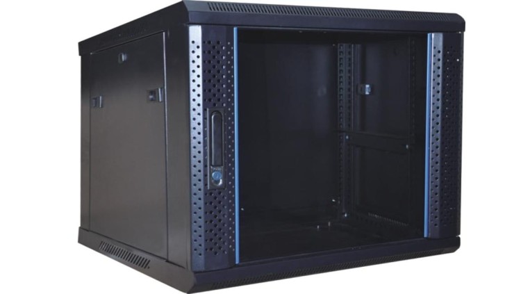 GT Networks Szafa Wisząca RACK 19 cali 12U 450mm czarna do samodzielnego montażu GTS-19-12U450-AB