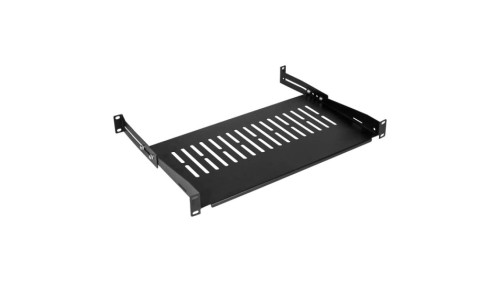 Półka regulowana do szafy RACK 19 1U 250mm (350mm) czarna NEKU