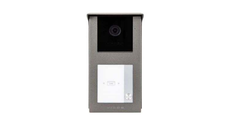 Stacja bramowa jednolokatorska z czytnikiem RFID. Kamera Full HD, kąt widzenia ok. 125 Vidos 2IP S201-1