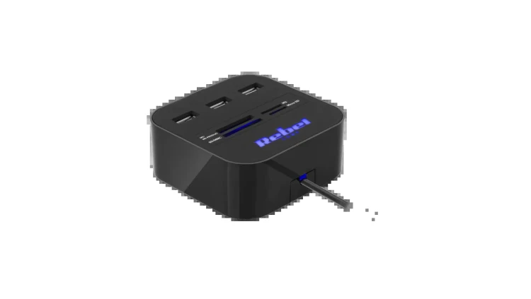 HUB USB 2.0 3 portowy z czytnikiem kart pamięci