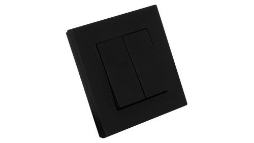WYŁĄCZNIK ŚWIATŁA PODWÓJNY ŁĄCZNIK ELEKTRYCZNY PODTYNKOWY CZARNY MATOWY (4/M/22204020284)