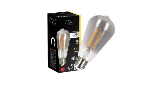 Żarówka dekoracyjna DARI LED Filament 7W, E27, 1800K, 300 lm, 230V, SMOKE ST64, EDO777623 EDO