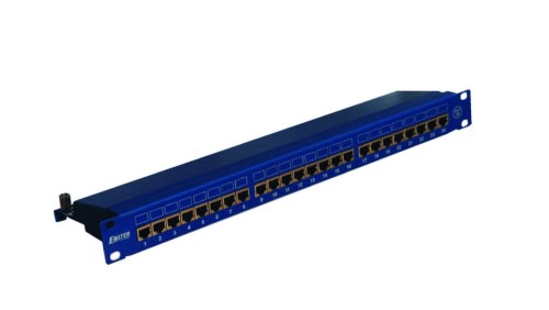 Panel 19, 24 x RJ45 STP kat. 6 (1U) z półką, niebieski DCN/PPFA674EKS248C6