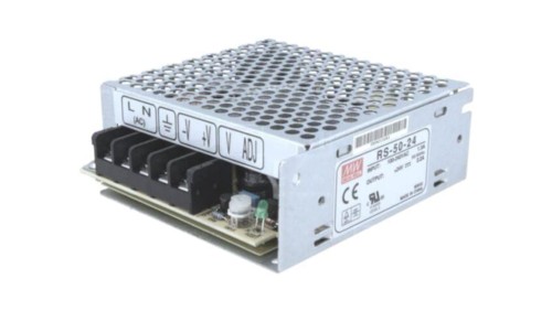 RS-50-24 Zasilacz impulsowy, do wbudowania,modułowy, 50W, 24VDC, 2,2A