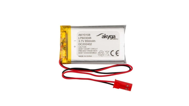 Akumulator litowo-polimerowy Akyga AKY0108 LP603048 Li-Po 3.7V/850mAh PCM złącze JST 2.54 2Pin 150mm