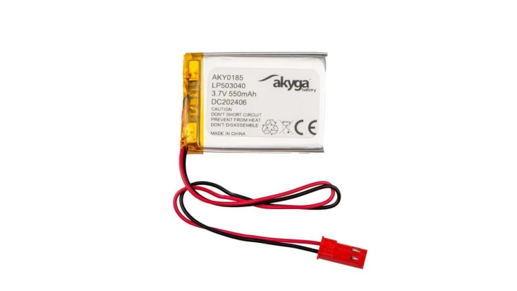 Akumulator litowo-polimerowy Akyga AKY0185 LP503040 Li-Po 3.7V/550mAh PCM złącze JST 2.54 2Pin 150mm