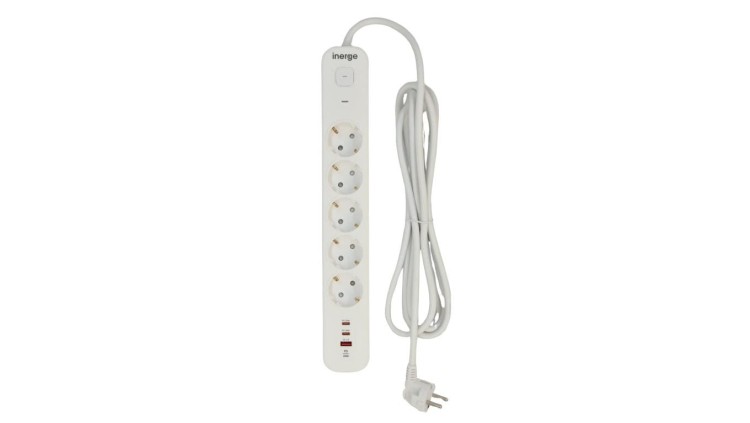 Listwa zasilająca INERGE 5-gniazdowa 2m PSS-0531PD-02-W