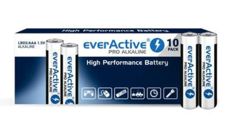 10 x baterie alkaliczne AAA / LR03 everActive Pro Alkaline (kartonik)
