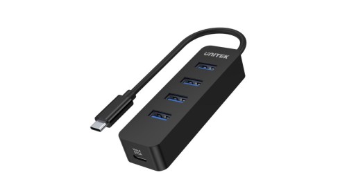 Unitek Hub USB-C, 4 porty USB 3.1, aktywny, 10 W