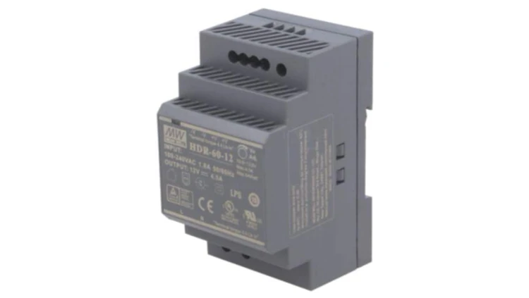 HDR-60-12 Zasilacz impulsowy, na szynę DIN, 54W, 12VDC, 4,5A, 85÷264VAC