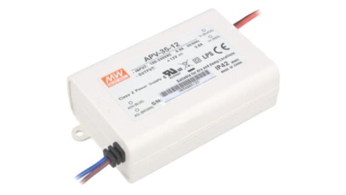 APV-35-12 Zasilacz impulsowy, LED, 36W, 12VDC, 3A, 90÷264VAC, 127÷370VDC