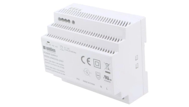 AMED150-12SGY Zasilacz impulsowy, na szynę DIN, 135,6W, 12VDC, 11,3A, 90÷264VAC
