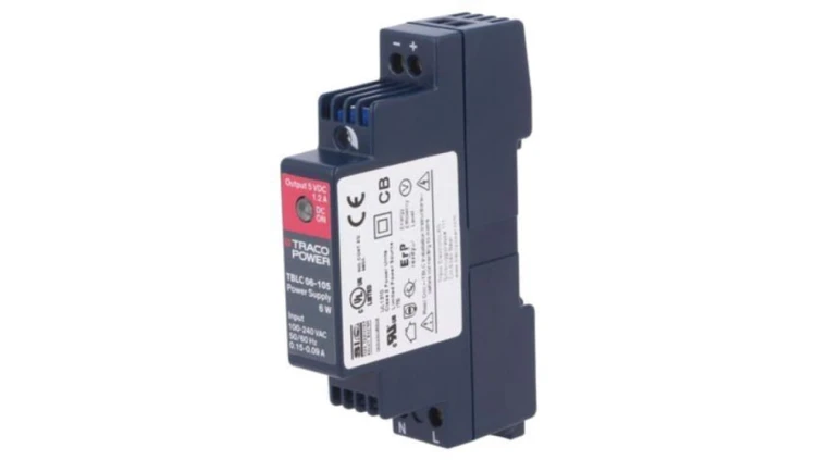 TBLC06-105 Zasilacz impulsowy, na szynę DIN, 6W, 5VDC, 1,2A, 85÷264VAC, Output: 1