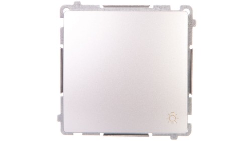 Simon Basic Przycisk światło 16AX 250V zaciski śrubowe srebrny mat BMS1A.01/43