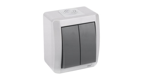 WŁĄCZNIK ŚWIATŁA NATYNKOWY ŁĄCZNIK PODWÓJNY DO ŚWIATŁA IP54 NORA 4/M/21550020203