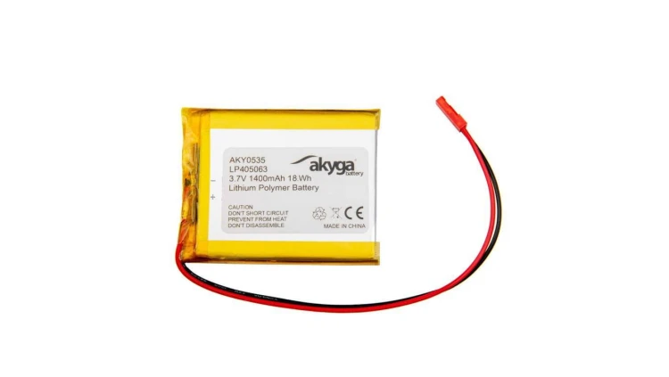 Akumulator litowo-polimerowy Akyga AKY0535 LP405063 Li-Po 3.7V / 1400mAh PCM JST 2.54 2-Pin 150mm