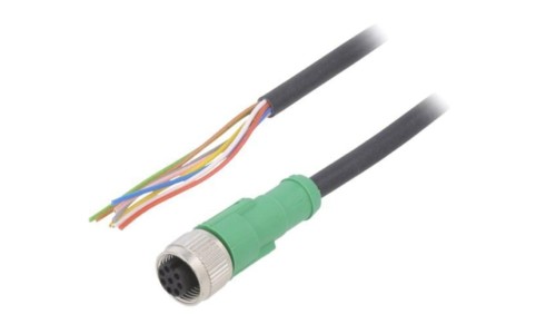 SAC-8P-15-PURM12FS Złącze M12, wtyk, żeńskie, il.pinów: 8, proste, IP65.IP67, przewody, 1.5m
