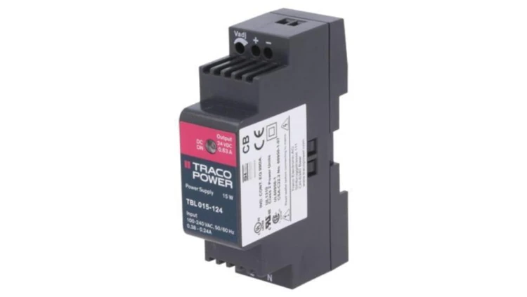 TBL015-124 Zasilacz impulsowy, na szynę DIN, 15W, 24VDC, 0,63A, 85÷264VAC