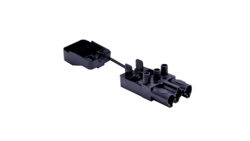 Złączka wtykowa elektryczna z osłoną na zatrzask BCS-3T/H1-N (żeńska 3-polowa czarna)