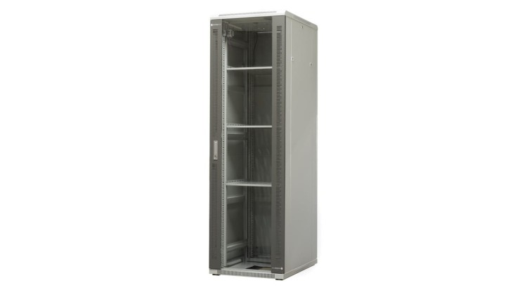 Szafa ramowa stojąca EmiterNet Top, 42U, wym. 600X800x1980 (szer. x gł. x wys. mm), drzwi blacha/szkło w komplecie panel 4 wenty