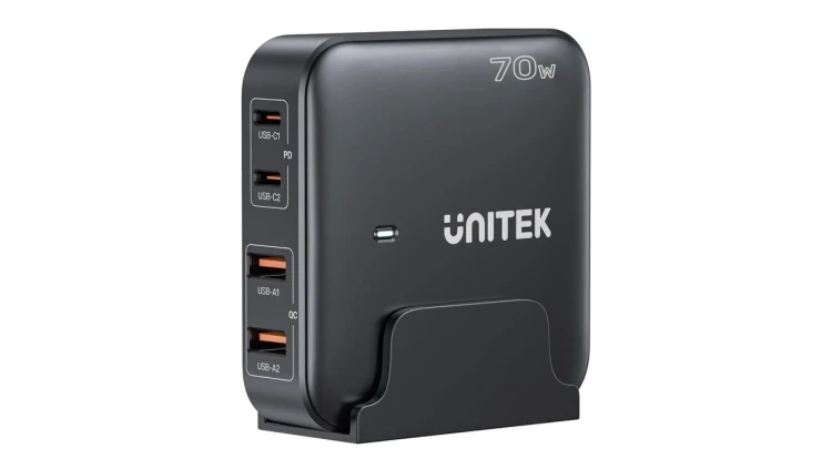 Unitek Ładowarka biurkowa GaN 70W 2xUSB-A 2xUSB-C