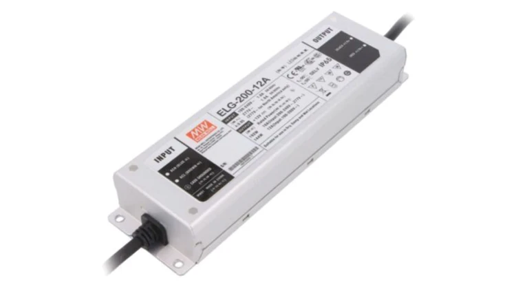 ELG-200-12A Zasilacz impulsowy, LED, 192W, 12VDC, 8÷16A, 100÷305VAC, IP65, 90
