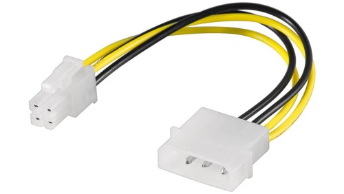 Kabel/Adapter zasilający do komputera, wtyk 5,25 na ATX12 P4, 4-pinowy - Długość kabla 0.16 m