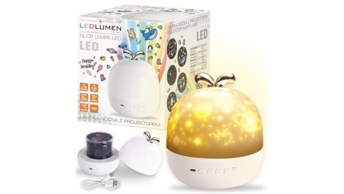 NL-08 LED 3W biała Lampka nocna z projektorem