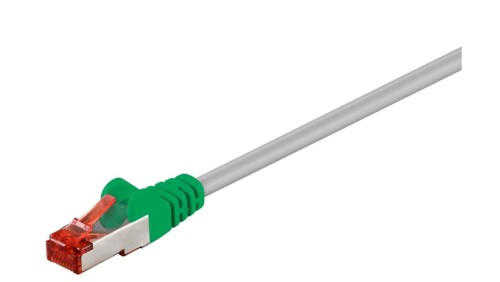 CAT 6 kabel krosowany,S/FTP (PiMF), Szary, Zielony - Długość kabla 3 m