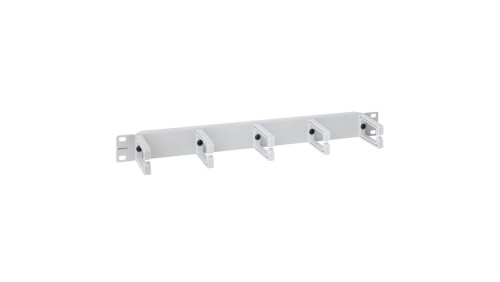 Uchwyt kablowy zewnętrzny szary, plastikowe uszy, 1U FU/P-016D