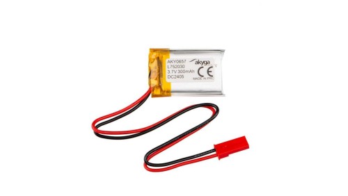 Akumulator litowo-polimerowy Akyga AKY0657 LP752030 Li-Po 3.7V/300mAh PCM złącze JST 2.54 2Pin 150mm