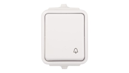 Cedar Przycisk hermetyczny IP44 dzwonek 10A biały WNt-101C WNT101C01