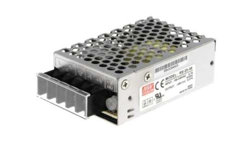 RS-25-48 Zasilacz impulsowy, do wbudowania,modułowy, 25W, 48VDC, 0,57A