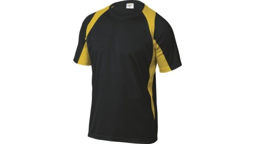T-Shirt czarno-żółty z poliestru (100) 160G szybkoschnący rozmiar M BALINJTM