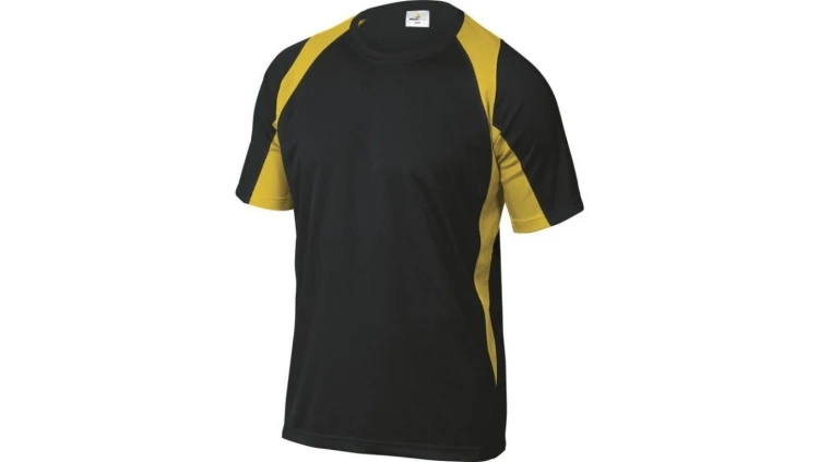 T-Shirt czarno-żółty z poliestru (100) 160G szybkoschnący rozmiar M BALINJTM