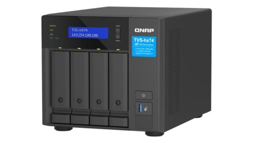 QNAP TVS-h474-PT-8G 4-zatokowy serwer NAS, Intel Pentium 8GB RAM, 2x 2,5GbE RJ-45, PCIe Gen4 Tower