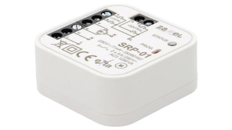 SRP-01 Sterownik rolet, dopuszkowy, 230VAC, NO x2, IP20, Ipracy max: 5A