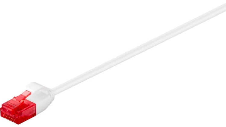 CAT 6Smukły kabel połączeniowy,U/UTP, biały - Długość kabla 0.15 m