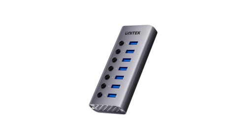 Unitek Hub USB A 3.0 7w1, 5Gbps z przełącznikami portów